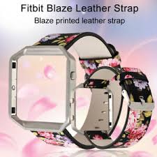 Details About For Fitbit Blaze Watch Band Floral Flower Leather Wrist Strap Metal Frame Cover