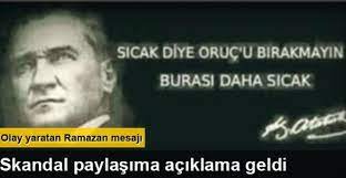 Ellerimizi semaya açtığımızdan daha fazlasını bugünlerde açın. Meb Sube Muduru Nden Ataturk Lu Skandal Oruc Mesaji