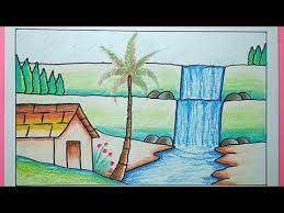 Gambar pemandangan lukisan yang memukau dan perlu anda pergi. Cara Menggambar Pemandangan Air Terjun Waterfall Drawing Ø¯ÛŒØ¯Ø¦Ùˆ Dideo