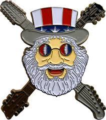 9 99 3935 Jerry Garcia Cartoon Guitars Enamel Hat Pin Button Brooch Red White Blue Ebay Fashion Blue Brooches Red White Blue Hat Pins