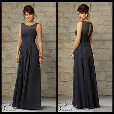 A Line Illusion Neckline Sheer Keyhole Back Floor Length Long Charcoal Bridesmaid Dress Vestido Para Vestidos De Damas De Honor Vestidos De Dama Damas De Honor