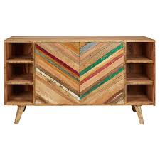 Buffet 2 Portes En Bois Recycle Naturel Et Colore Holz Buffet Schrankturen