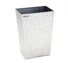 Diamond Plate Aluminum Garage Trash Can Wastebasket 3 Colors Recycling Bins Aluminum Garage Indoor Trash Cans