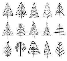 Black And White Christmas Tree Doodle Set Of Doodle Christmas Trees Vector Illustration Christmas Doodles Christmas Tree Drawing Tree Doodle