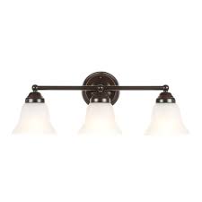 Improve an entryway first impression. Hampton Bay Ashhurst 3 Light Oil Rubbed Bronze Vanity Light With Frosted Glass Shades Egm1393a 4 Orb The Home Depot