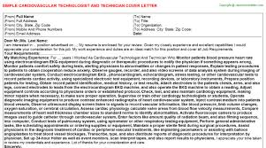 Cardiovascular Technologist And Technician Cover Letter
