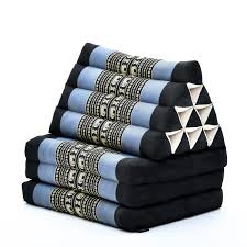 Sie erhalten jede matratze in zahlreichen größen. Leewadee Thai Kissen Falt Matratze Chill Out Klapp Matte Gepolsterte Lesestutze Boden Liege Matte Mit Dreieck Kissen Thai Matte 170x53x33 Cm Kapok Blau