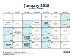january beginner workout calendar