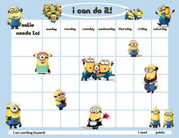 Personalized Childrens Reward Chore Chart Minion Men