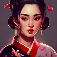 Geisha in scott rohl style coloring pages