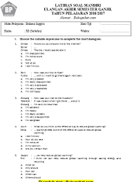 Maybe you would like to learn more about one of these? Soal Uas Semester 1 Bahasa Inggris Kelas 3