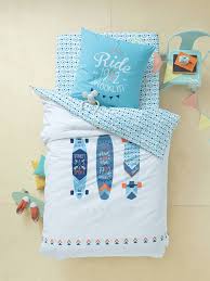 Parure Housse De Couette Taie D Oreiller Enfant Brooklyn Skate Blanc Bleu Un Ensemble Houss Housse De Couette Parure Housse De Couette Parure De Lit Enfant