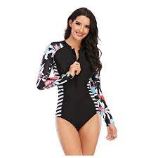 Follure Clothing Follure Women S Long Sleeve One Piece Swimsuit Athletic Zipper Printed Surfing Swimsuit Walmart Com Walmart Com