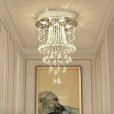 Gu10 bulbs (max 50 w, not included). Modern Round Flush Mount Crystal Chandelier Jellyfish Ceiling Light Sofary