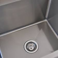 double bowl stainless commercial sink