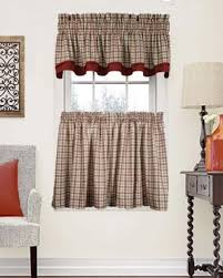 bristol plaid two tone kitchen valance