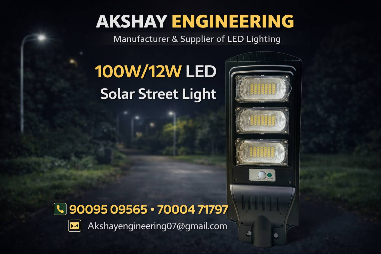 100W /12W LED Solar Street Light - LED Solar Road Light product image