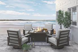 Cordova Reef Swivel Lounge Chair Set Of 2 Outdoor Swivel Chair Rectangular Fire Pit Outdoor Furniture Sets