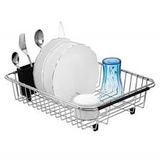 Mdesign large dish drying rack with swivel spout, 3 pieces. Sanno Expandable Dish Drying Rack Over The Sink Dish Drainer Dish Rack In Sink Or On Counter With Utensil Silverware Storage Hol