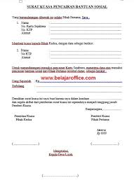 Contoh Surat Kuasa Untuk Mengambil Bantuan Sosial Belajar Office