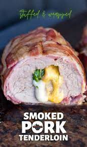 Roll the pork tenderloin so that the bacon wraps and. Traeger Smoked Stuffed Pork Tenderloin Easy Bacon Wrapped Tenderloin