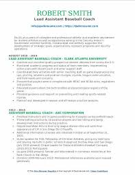 assistant baseball coach resume samples
