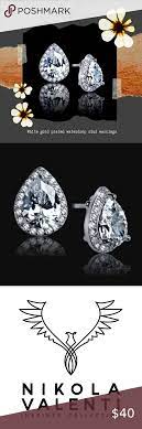 White Gold Waterdrop Stud Earrings Bnib Stud Earrings Natural Pearl Earrings Heart Earrings Studs