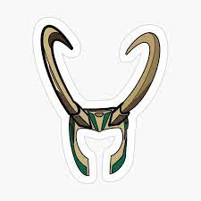 Loki S Helmet Sticker By Lyssglenn Loki Helmet Drawing Stickers