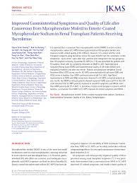 Câți mp (metri pătrați) are un ar. Pdf Improved Gastrointestinal Symptoms And Quality Of Life After Conversion From Mycophenolate Mofetil To Enteric Coated Mycophenolate Sodium In Renal Transplant Patients Receiving Tacrolimus