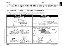 independent reading contract worksheet for kindergarten