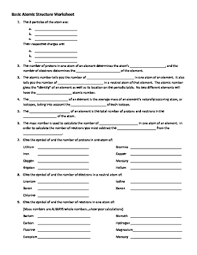 Atomic structure worksheet answer key. Basic Atomic Structure Worksheet Key Promotiontablecovers