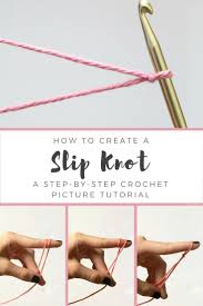 Learn To Crochet The Easy Way A Step By Step Picture Tutorial On How To Tie A Slip Knot For Crochet B Learn To Crochet Slip Knot Crochet Crochet For Beginners