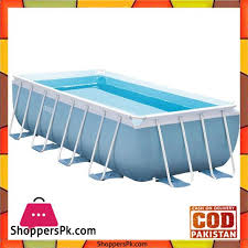 buy intex prism frame pool with filter pump and safety ladder 4m x 2m x 1m 28316 at best price in pakistan rectangular pool rectangle pool rectangular swimming pools