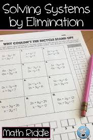 9:43 trishya mathematics class 1 578 просмотров. Solving Systems By Elimination Math Riddle This Worksheet Contains 12 Problems In Which The Students Solve A Math Riddles Elimination Math Algebra Worksheets