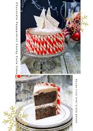 A Simple Chocolate Cake Is Hiding Under All That Wonderful Candy Cane Candy And Chocolate Pepper Christmas Cake Chocolate Peppermint Chocolate Cake Recipe Easy