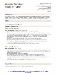 Generator Technician Resume Samples Qwikresume