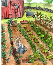 Summer Wall Art 5 X 7 Print Of A Watercolor Vegetable Garden Farm Themed Art Garden Illustration Garden Painting Summer Wall Art
