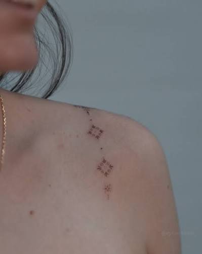 A constellation of symbols across the shoulder. Custom fine line tattoo. . . #visualart #bodyart #istanbultattoo #artworkdaily #nyctattoo