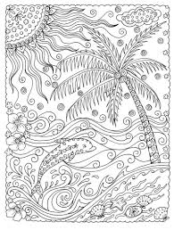 5 Pages Beachy Escape Coloring Digital Color Pages Shells Ocean Surf Tiki Dolpjins Palm Trees Instant Downloads In 2020 Coloring Pages Adult Coloring Pages Color