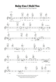 Original lyrics of baby can i hold you song by ronan keating. Baby Can I Hold You Sheet Music Tracy Chapman Ukulele