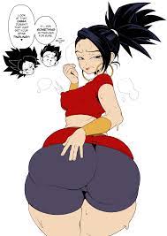 1girls bubble ass bubble butt bunkwizard caulifla dialogue dragon  ball dragon ball super female kale speech bubble text thick wide hips wide  thighs 