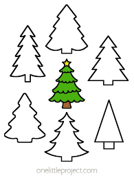 Merry christmas single continuous line art. Christmas Tree Template Free Printable Christmas Tree Outlines