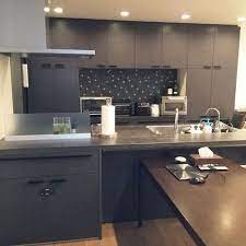 キッチン lixil グレーズグレー リシェルsi エコカラットdiy などのインテリア実例 2018 02 23 21 59 54 roomclip ルームクリップ リシェルsi キッチンデザイン キッチンインテリアデザイン