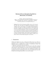 Pdf Business Process Reengineering Role In Electronic Government