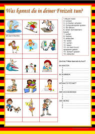 Willkommen Auf Deutsch Was Kannst Du In Deiner Freizeit Tun Arbeitsblatt Kostenlose Daf Arbeitsblatter Kinder Arbeitsblatter Deutsch Freizeit