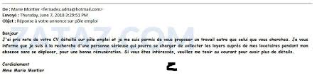 Ne jamais accepté cette email c. Zataz Prudence Aux Fausses Annonces Des Escrocs Exploitent Le Site Pole Emploi