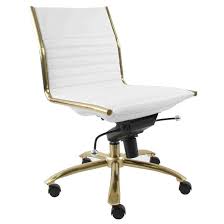 Chair rotates 360 degrees to provide easy access to a greater range of area. Dirk White Gold Armless Chair By Euro Style Eurway