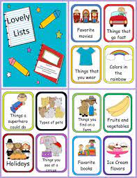 Lovely Lists Writing Task Cards Kindergarten Writing Lesson Plans Kindergarten Writing Writing Task Cards