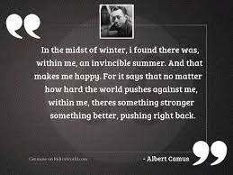 …más allá del invierno (2017; In The Midst Of Winter Inspirational Quote By Albert Camus