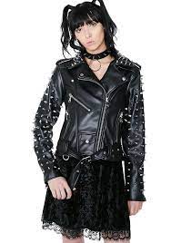 Billie Studded Biker Jacket Studded Faux Leather Jacket Vegan Leather Jacket Fashion